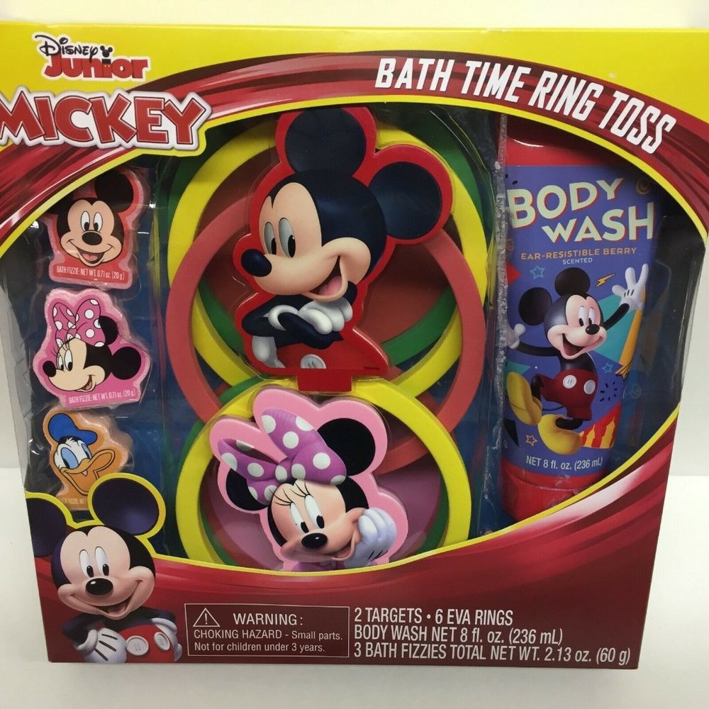 Mickey Mouse Bath Time Ring Toss Game and Body Wash Set